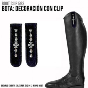 ZALDI NEW BOOT CLIP MADE OF LEATHER WITH A COMBINATION OF SMALL CRYSTALS AND RHINESTONES