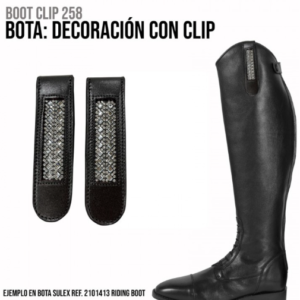 ZALDI NEW BOOT CLIP MADE OF LEATHER WITH A COMBINATION OF SMALL CRYSTALS AND RHINESTONES