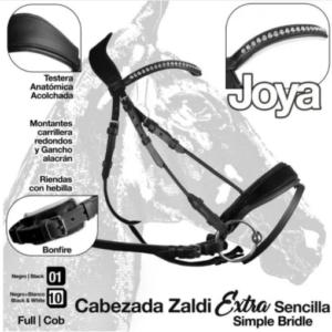 ZALDI TRENSE mit weiß glänzenden Kristallen CABEZADAS EXTRA JOYA SENCILLA