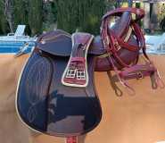 Zaldi-Dressursattel-San-Jorge-habana-mit-Gold-nach-Mass-von-ZALDIONLINE-4