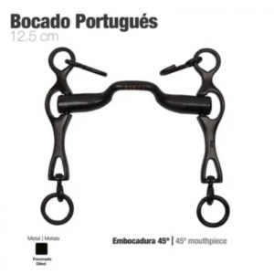 PORTUGIESISCHE KANDARE 45° MOUTH BLACK
