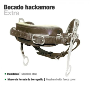 KANDARE BOCADO HACKAMORE EXTRA LEDER GEFÜTTERT INOX 251391-K