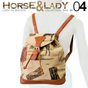 RUCKSACK BAG TASCHEN ENGLISCHER STIL KOLLEKTION HORSE & LADY N°04