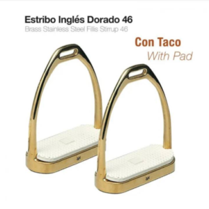 GOLDENE ENGLISCHE STEIGBÜGEL MIT PADS STIRRUP ORO