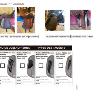 KNIEPAUSCHEN DRESSURSÄTTEL ZUR AUSWAHL OHNE AUFPREIS